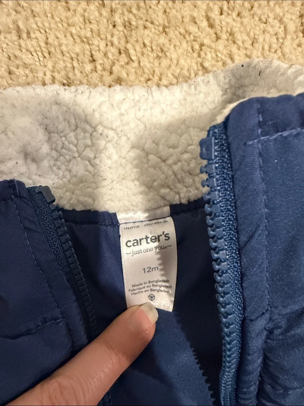 Carters Navy Puffer Vest with Light Gray Henley Top